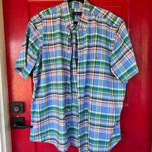 Men's Ralph Lauren Plaid Spring Short Sleeve 2X Button Up